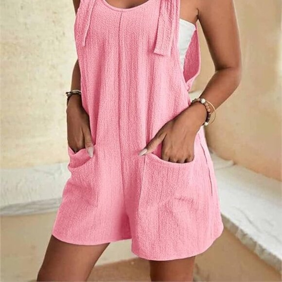 New Adjustable Straps Hot Pink Jumpsuit - Picture 2 of 9